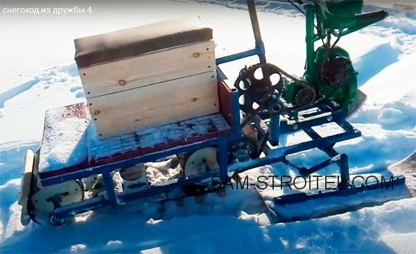 Самодельный снегоход из бензопилы Дружба-4 Самодельный снегоход из бензопилы Дружба-4