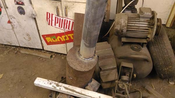 Печь на отработке с наддувом